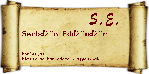 Serbán Edömér névjegykártya